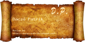 Daczó Patrik névjegykártya